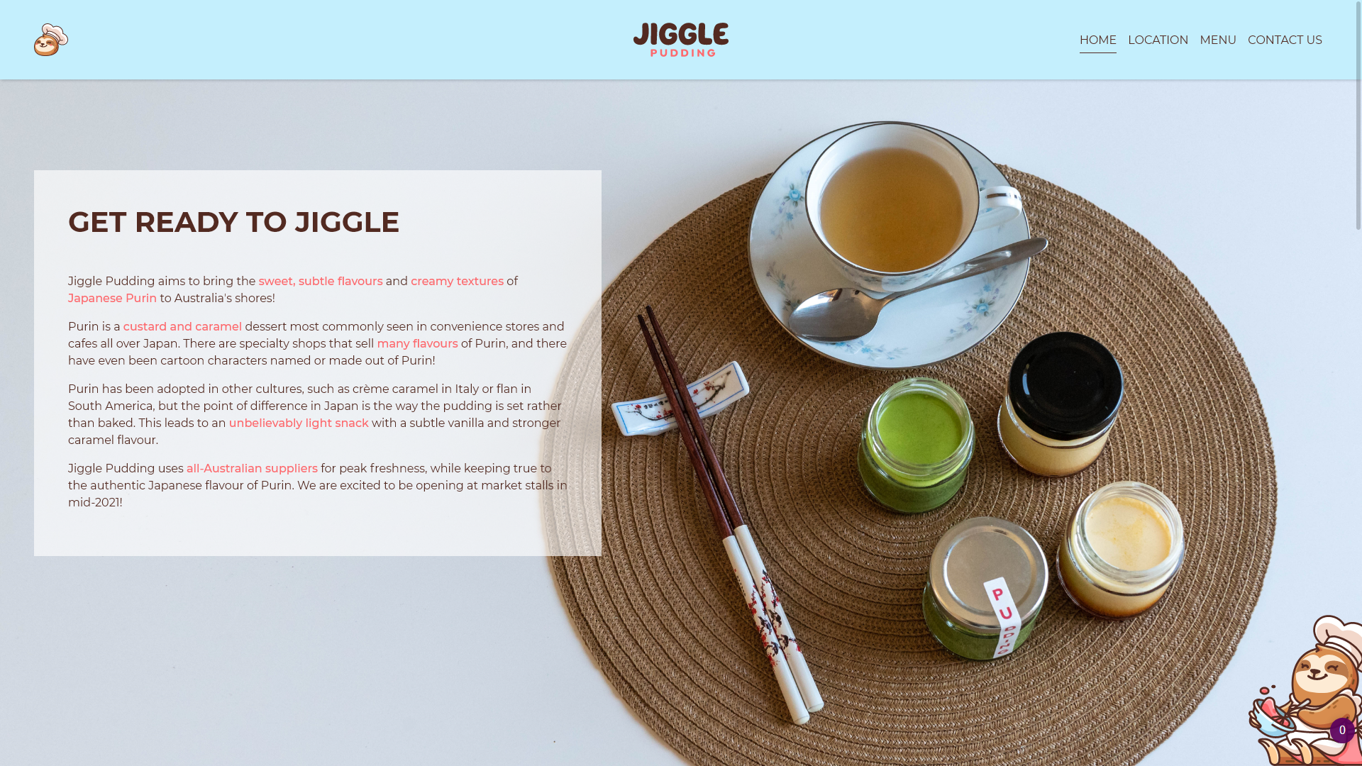 The landing page of Jiggle Pudding